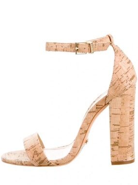 Schultz Cork Block Heel Ankle Strap Sandals - New! Never Worn